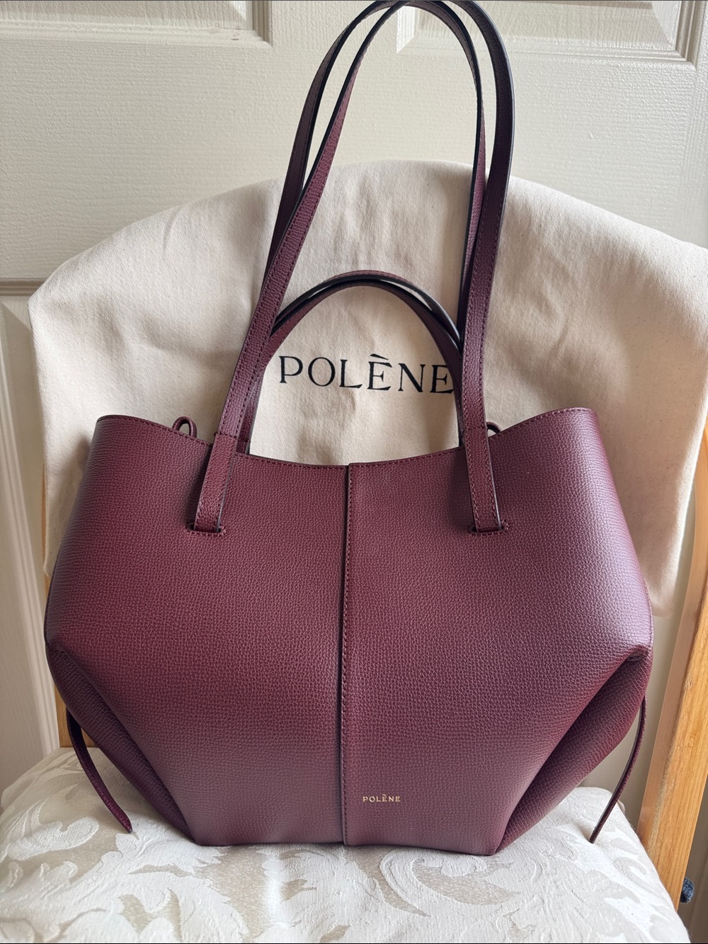 Polene Cyme Mini Tote in Black Cherry
